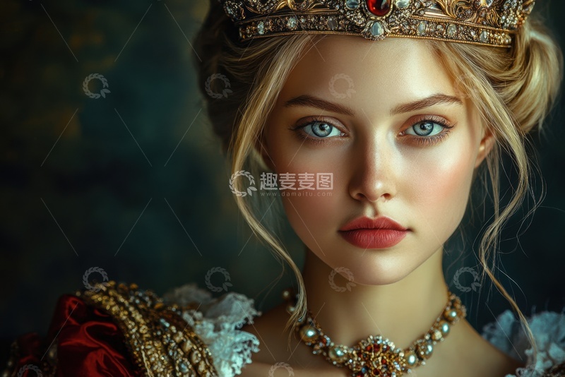 戴着皇冠的一位王女