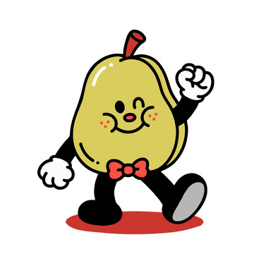 拟人化卡通梨插画