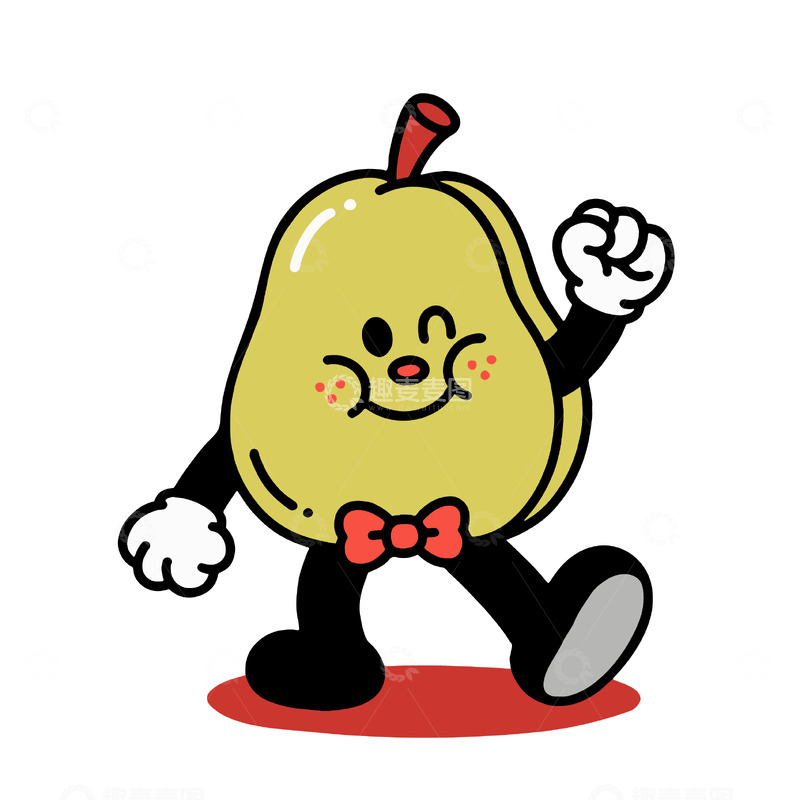源文件下载【趣麦麦图】拟人化卡通梨插画
