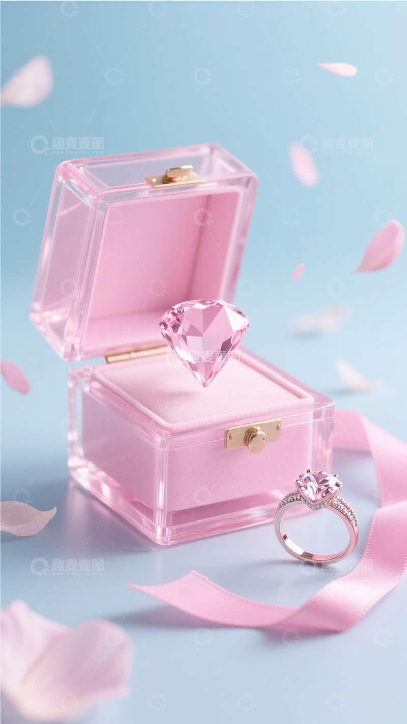 高清大图下载【趣麦麦图】浪漫情人节粉色礼盒