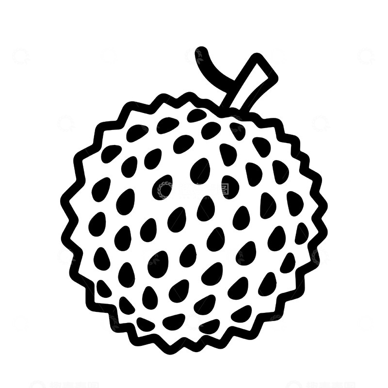 源文件下载【趣麦麦图】线条风卡通荔枝插画