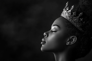 戴着皇冠的黑人女性