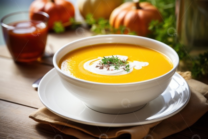 高清大图下载【趣麦麦图】一碗奶油南瓜粥