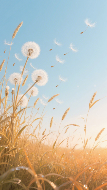 蒲公英原野治愈系壁纸1