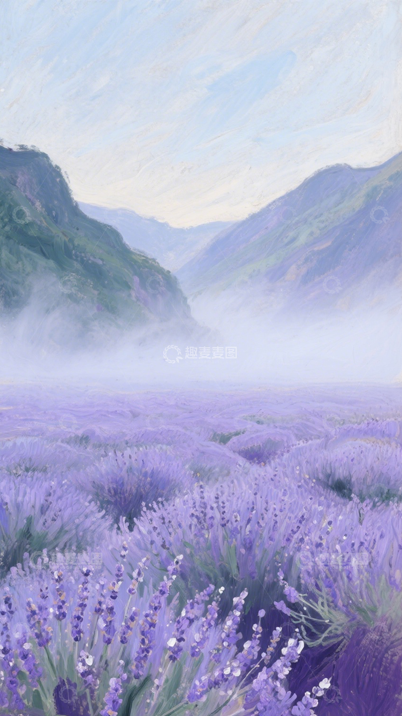 高清大图下载【趣麦麦图】薰衣草田治愈风景壁纸2