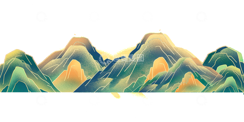 源文件下载【趣麦麦图】彩绘卡通山峰山脉群山山丘