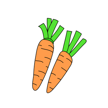 手绘萝卜插画卡通矢量图