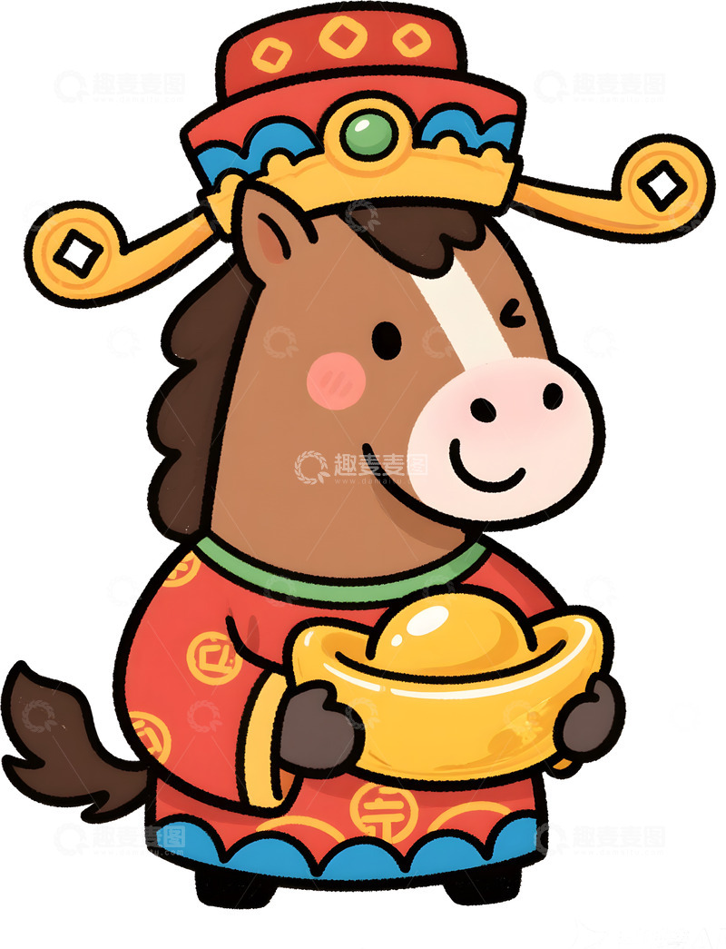 高清大图下载【趣麦麦图】马年卡通财神爷2