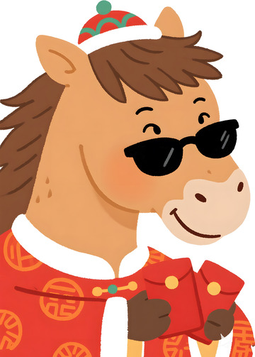 马年喜庆卡通插画