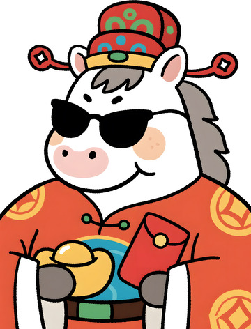 马年春节喜庆卡通插画2