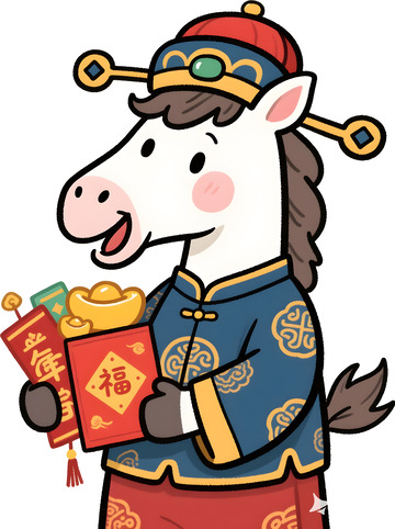 马年喜庆卡通插画3