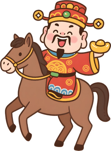 春节卡通财神爷插画