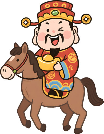 春节卡通插画财神爷