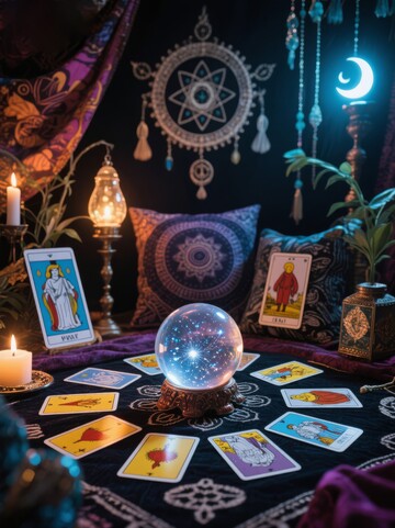 水晶球塔罗牌占卜场景房间