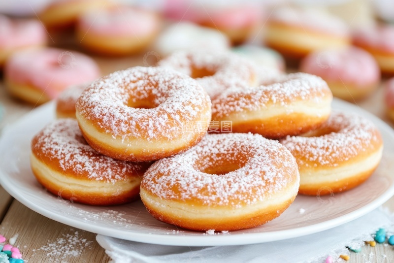 高清大图下载【趣麦麦图】一盘甜甜圈甜点