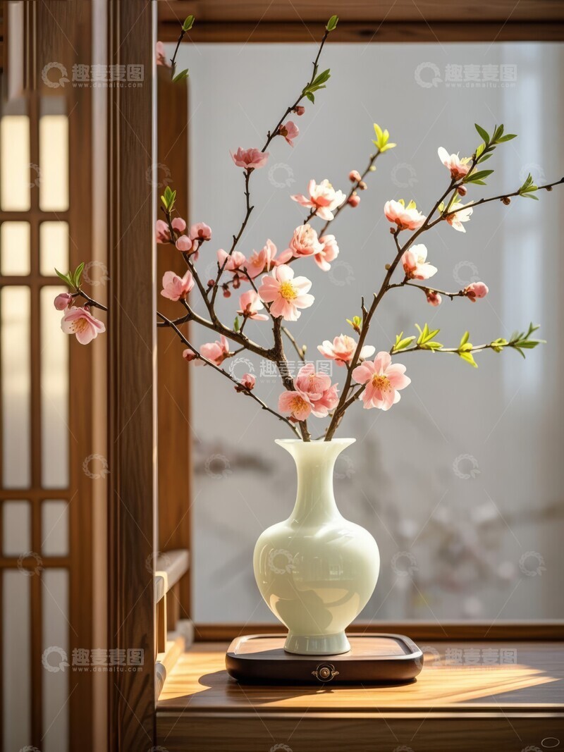 高清大图下载【趣麦麦图】中式花艺花瓶插花