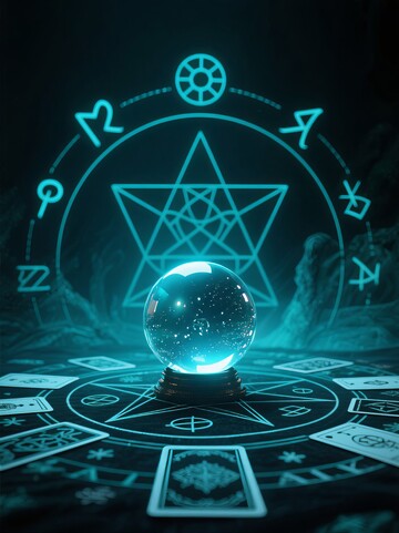 水晶球塔罗牌占卜场景
