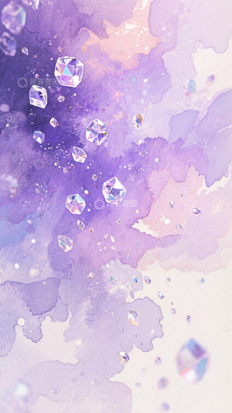 高清大图下载【趣麦麦图】紫水墨水晶艺术背景素材3