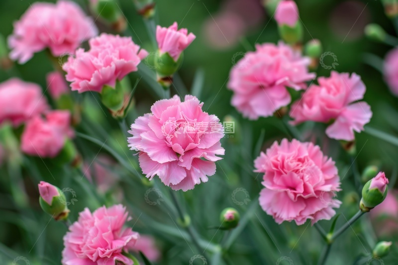 高清大图下载【趣麦麦图】-粉色的康乃馨花丛