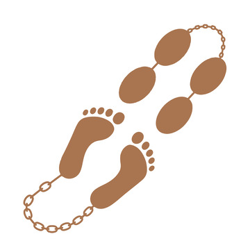脚印链条创意图案素材