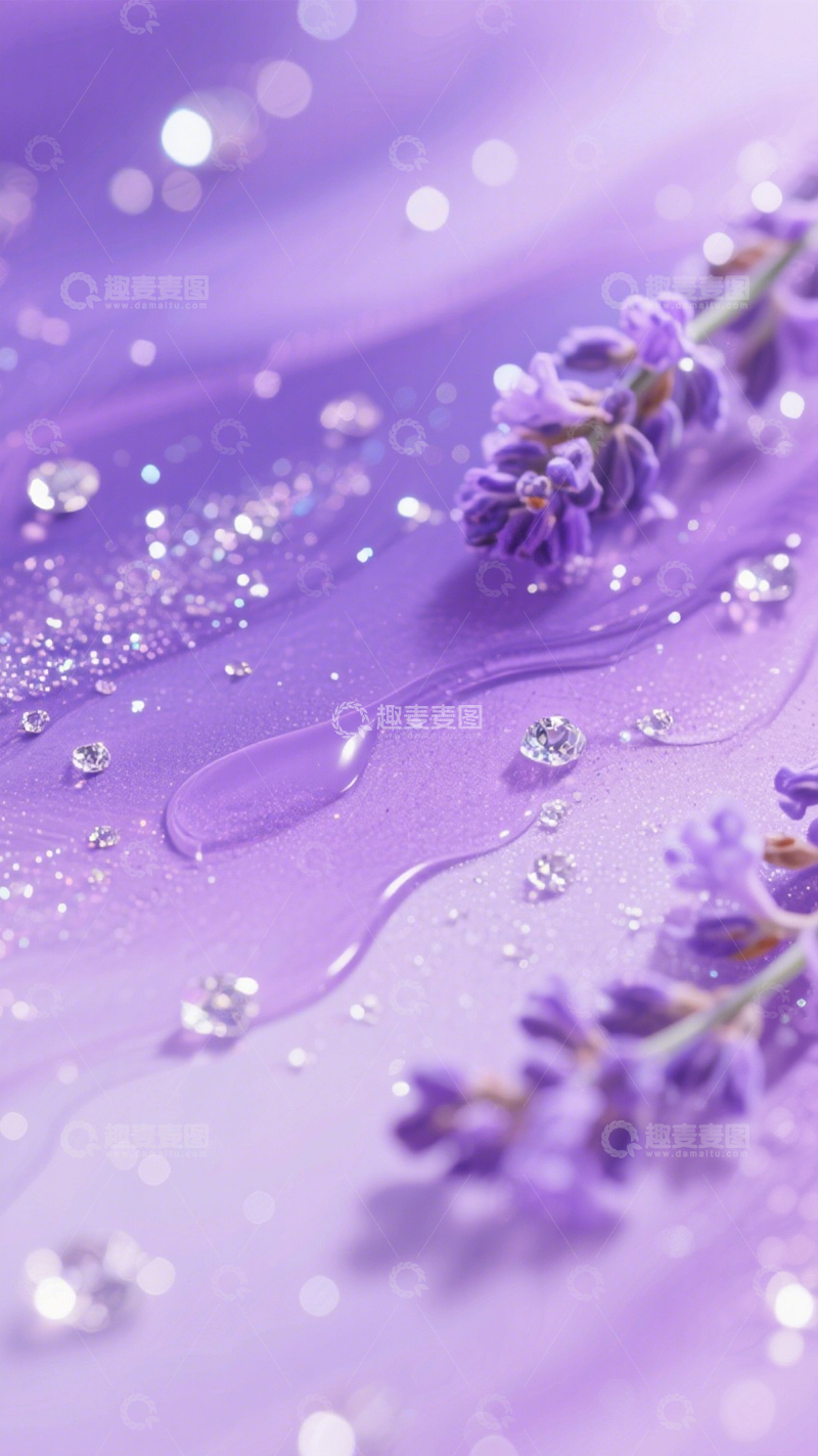 高清大图下载【趣麦麦图】薰衣草紫浪漫流体背景素材2