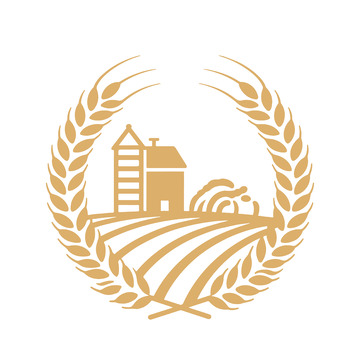 农场田园徽章插画素材