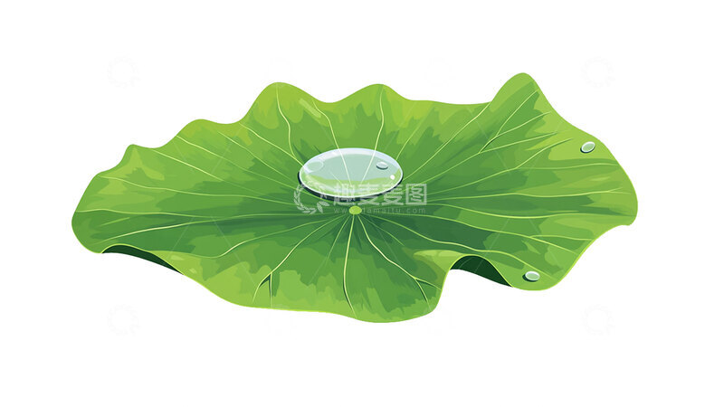 荷叶水珠素材
