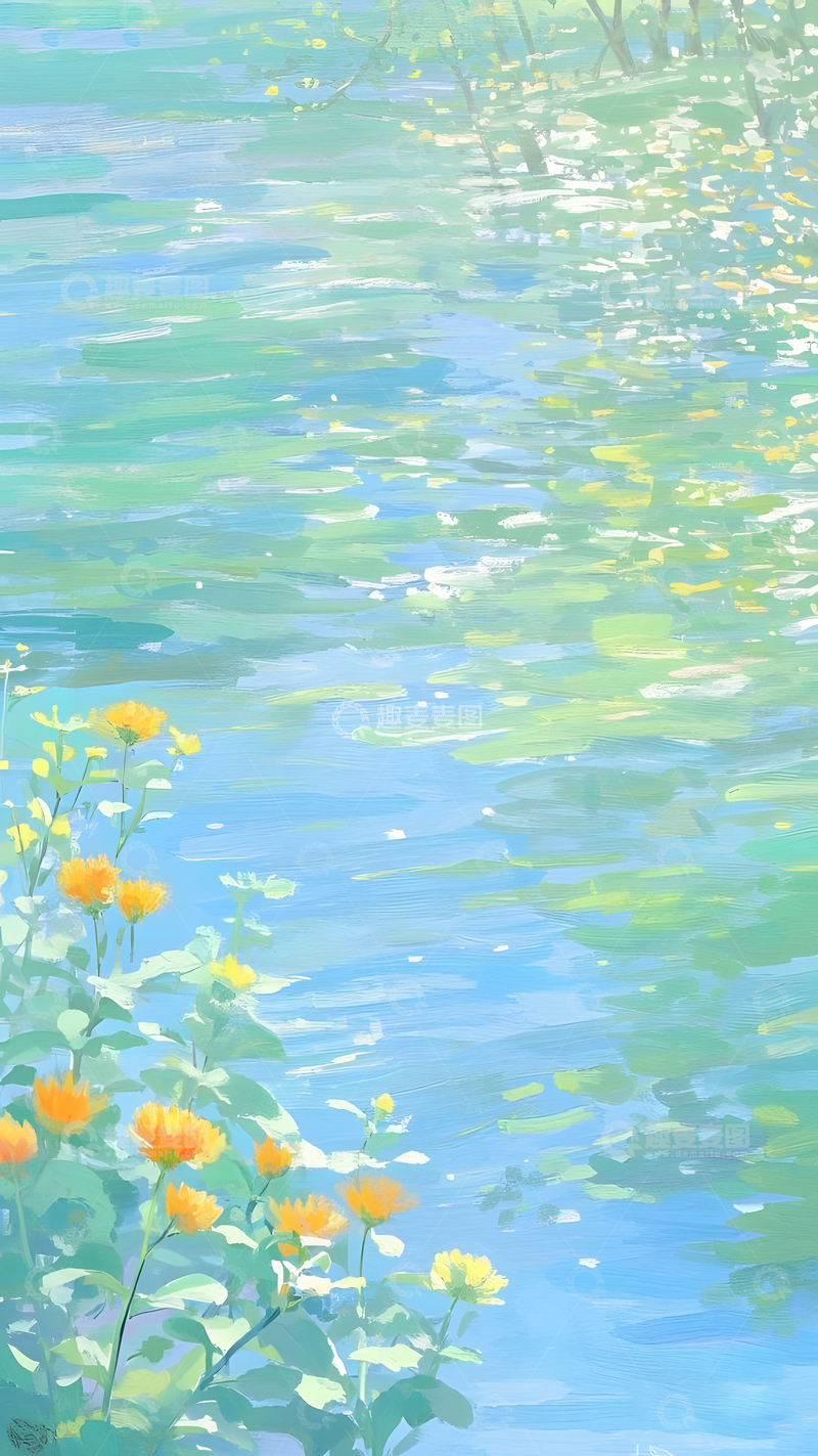 高清大图下载【趣麦麦图】风景油画装饰插画2