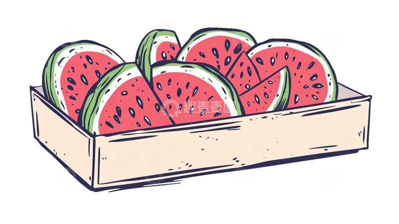 高清大图下载【趣麦麦图】西瓜卡通可爱素材免扣白底