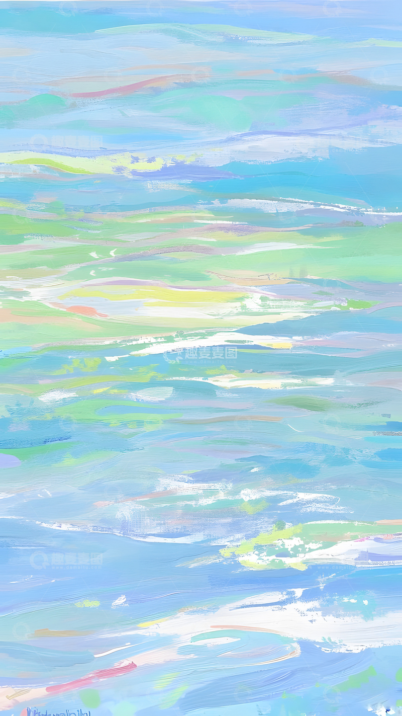 高清大图下载【趣麦麦图】风景油画装饰插画背景