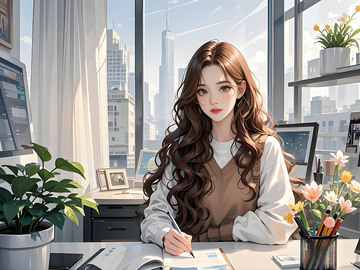 女性女人蓝色办公白领帅气手机壁纸桌面24