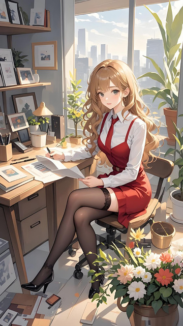 女性女人蓝色办公白领帅气手机壁纸桌面22