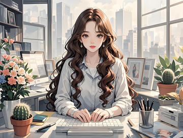 女性女人蓝色办公白领帅气手机壁纸桌面23