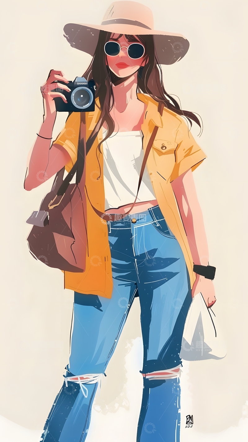 带着帽子的女孩