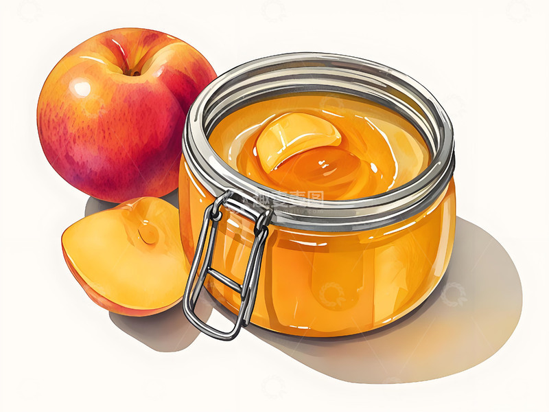 高清大图下载【趣麦麦图】水蜜桃李子水果水珠黄桃罐头摄影图