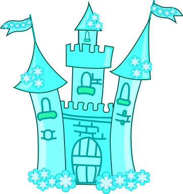 矢量蓝色卡通城堡