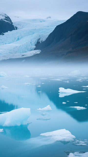 冰川蓝湖清冷风景素材2