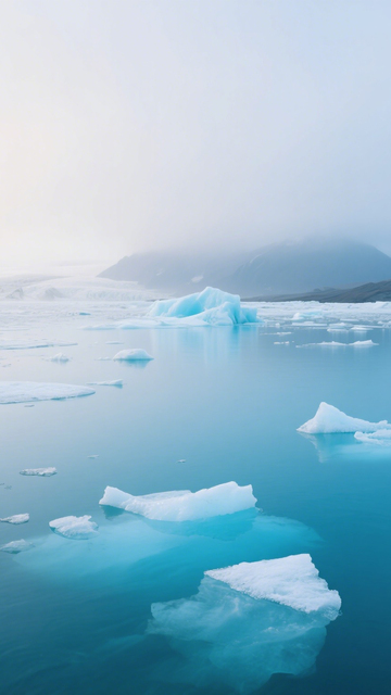 冰川蓝湖清冷风景素材3