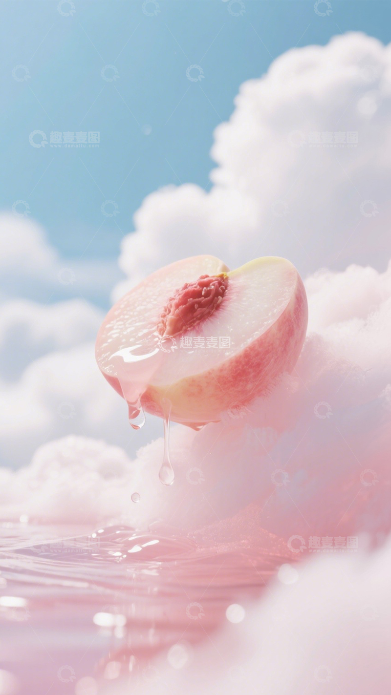 高清大图下载【趣麦麦图】粉云朵水蜜桃清新素材3