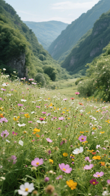 花海山谷清新风景素材2