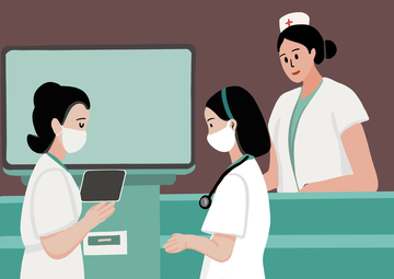 医院医生交谈插画