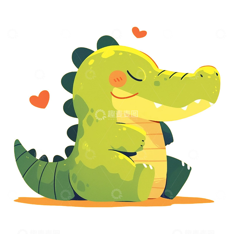 高清大图下载【趣麦麦图】卡通手绘可爱的小恐龙插画10