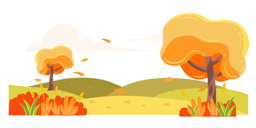 秋分节气树木山丘丘陵草丛灌木丛