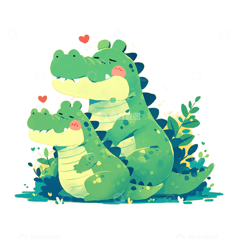 高清大图下载【趣麦麦图】卡通手绘可爱的小恐龙插画11