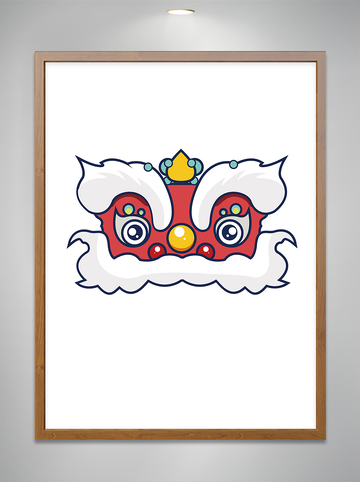 卡通狮子头新年素材