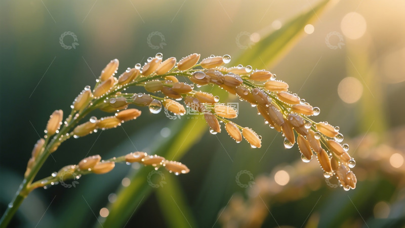 高清大图下载【趣麦麦图】近景稻谷实拍