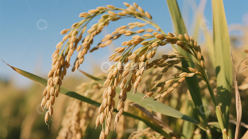 高清大图下载【趣麦麦图】田边稻谷低垂特写