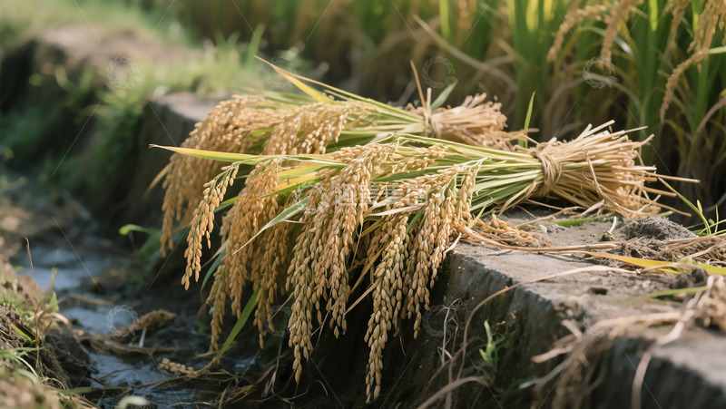 高清大图下载【趣麦麦图】田边稻谷摄影