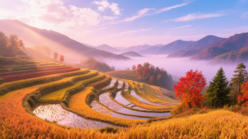 桃园梯田风景图片