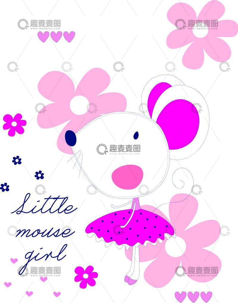 穿裙子的可爱小老鼠